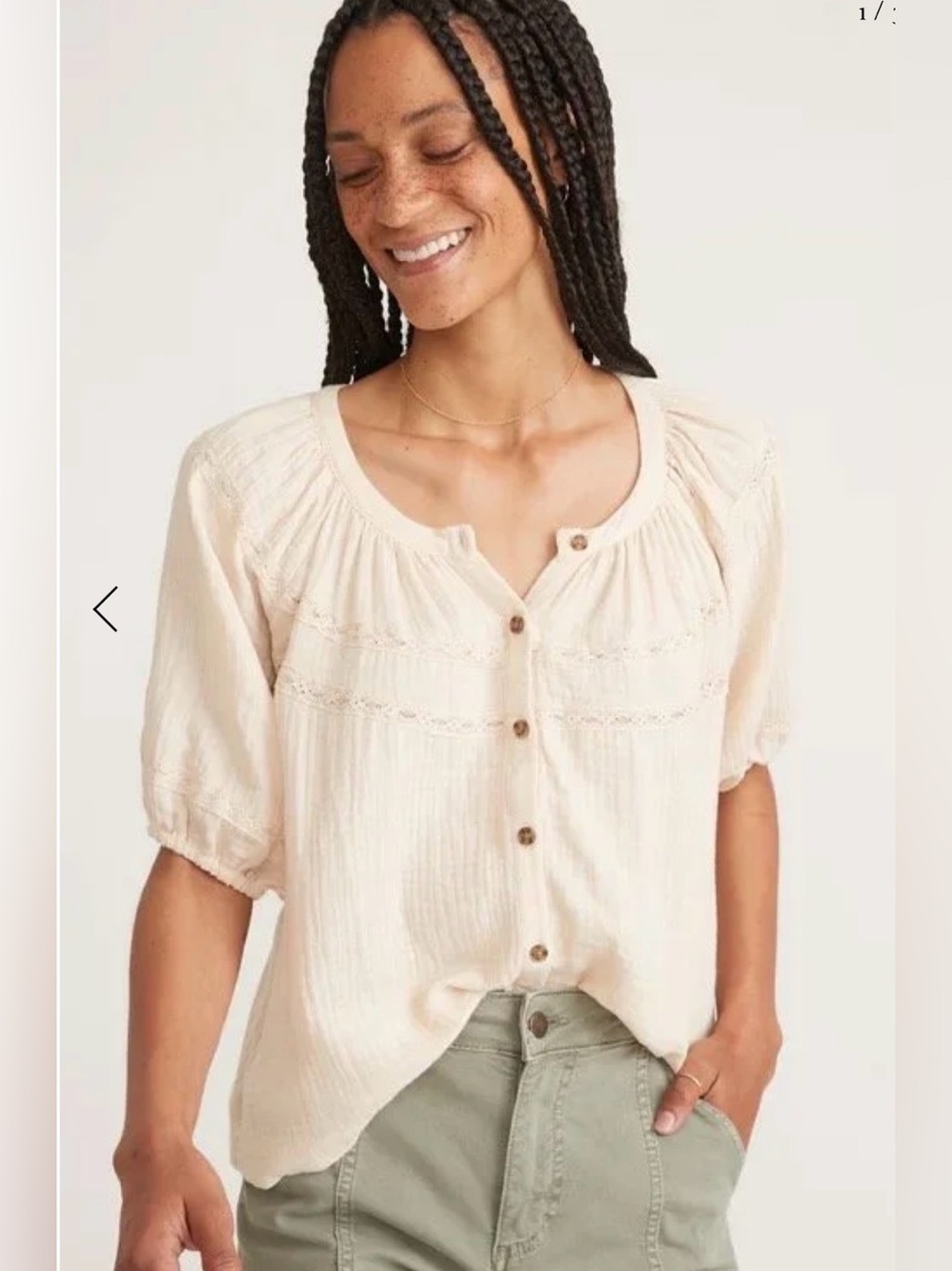 Marine Layer Wren Puff Sleeve Top size XS